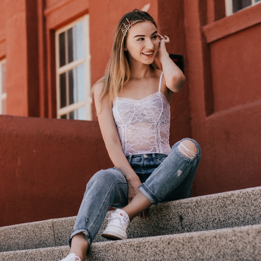 White Lace Unlined Bodysuit